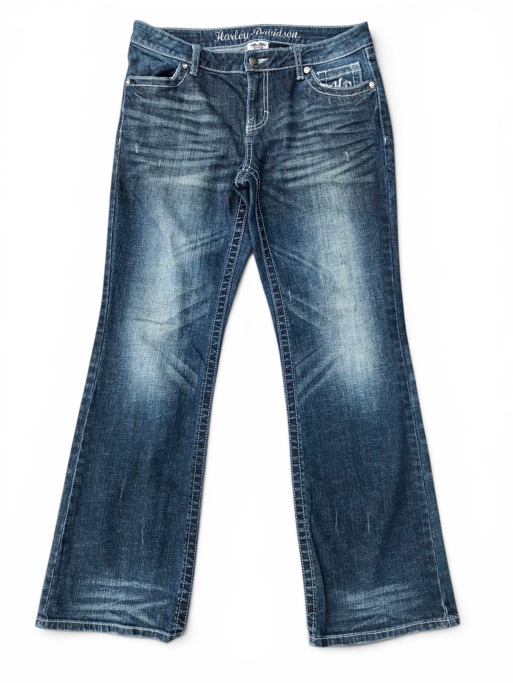 Harley-Davidson Women’s Bootcut Jeans 32.5x31.5 Flap Pockets